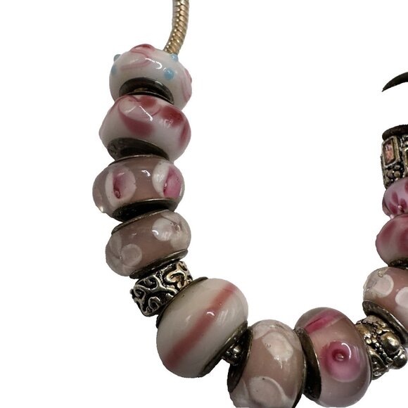 Pandora Sterling Silver Moments Snake Chain Barrel Clasp Bracelet 7.9" - Picture 5 of 7